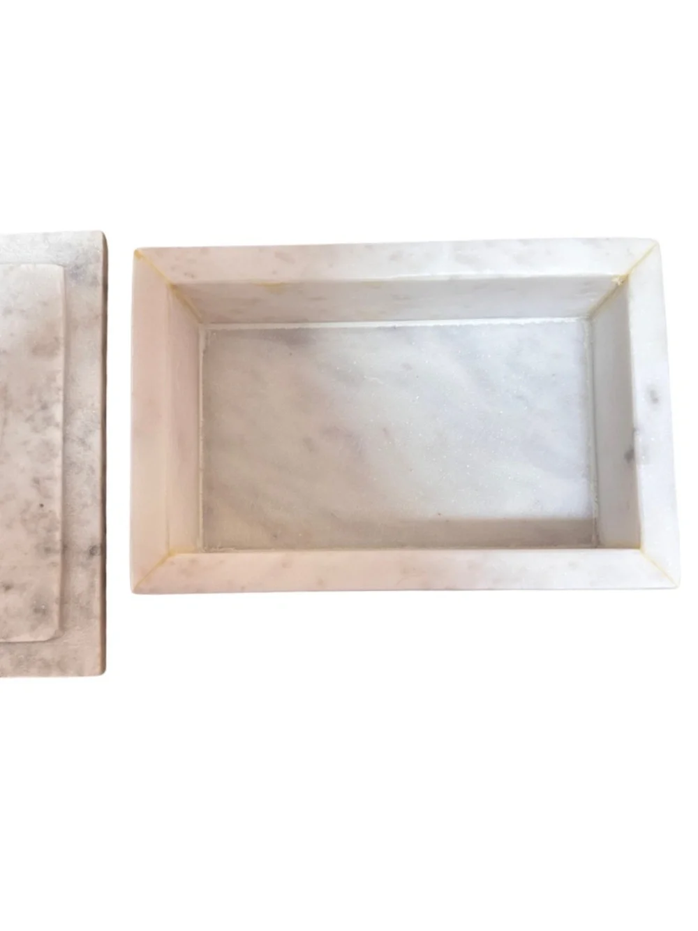 NEW Two's Company Tozai WHITE MARBLE BOXES SET WITH AGATE - Green
